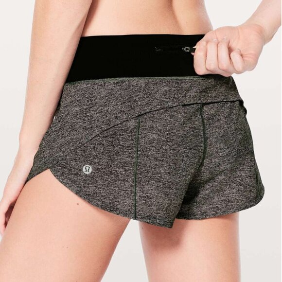 Lululemon Speed Up Short *2.5" Heather Lux Multi Black / Black - Picture 7 of 7